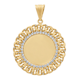 10K Yellow Gold Medal with Cz Pendant - Miral Jewelry