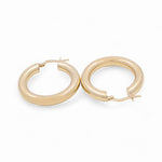 10K Yellow Gold Medium Hoop Earrings - Miral Jewelry