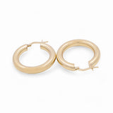 10K Yellow Gold Medium Hoop Earrings - Miral Jewelry