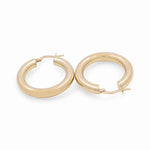 10K Yellow Gold Medium Hoop Earrings - Miral Jewelry