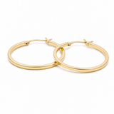 10K Yellow Gold Medium Hoop Earrings - Miral Jewelry