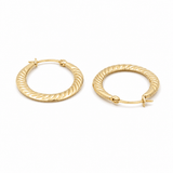 10K Yellow Gold Medium Hoop Earrings - Miral Jewelry