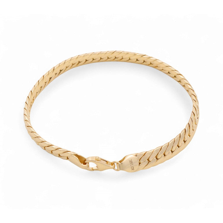 10K Yellow Gold Miami Herringbone Bracelet 6mm, 7.5in – view 2