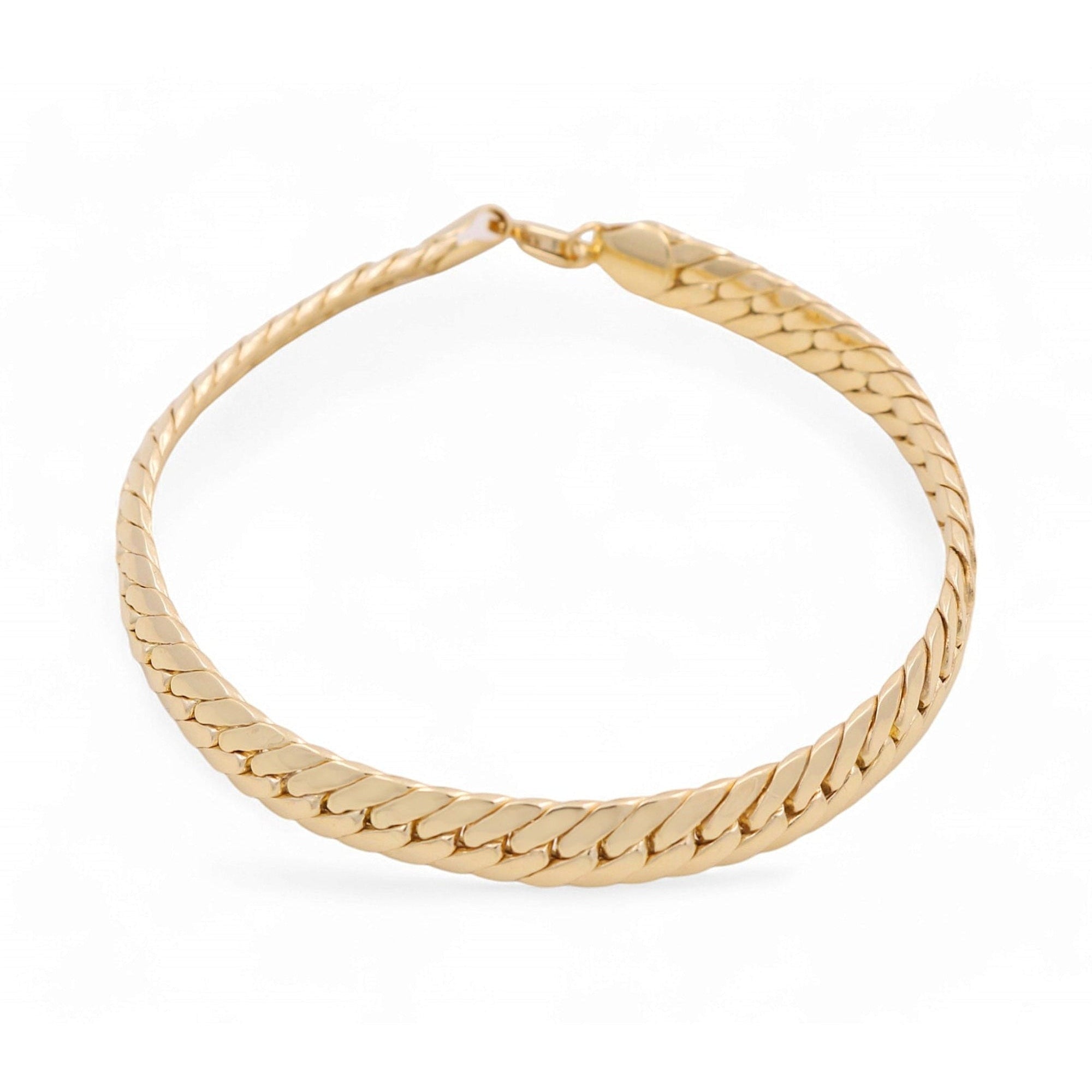 10K Yellow Gold Miami Herringbone Bracelet 6mm, 7.5in
