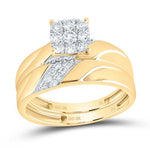 10k Yellow Gold Modern 3 Pieces Diamond with 0.62Tw Round Diamonds - Miral Jewelry