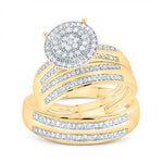 10k Yellow Gold Modern 3 Pieces Set with 0.62Tw Round Diamonds - Miral Jewelry