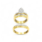 10k Yellow Gold Modern 3 Pieces Set with 1.00tw Round Diamonds - Miral Jewelry