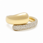 10K Yellow Gold Modern Diamond Fashion Ring with 0.33Tw Round Diamonds - Miral Jewelry