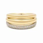 10K Yellow Gold Modern Diamond Fashion Ring with 0.33Tw Round Diamonds - Miral Jewelry