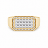 10K Yellow Gold Men's Diamond Cluster Ring 0.20 ct tw