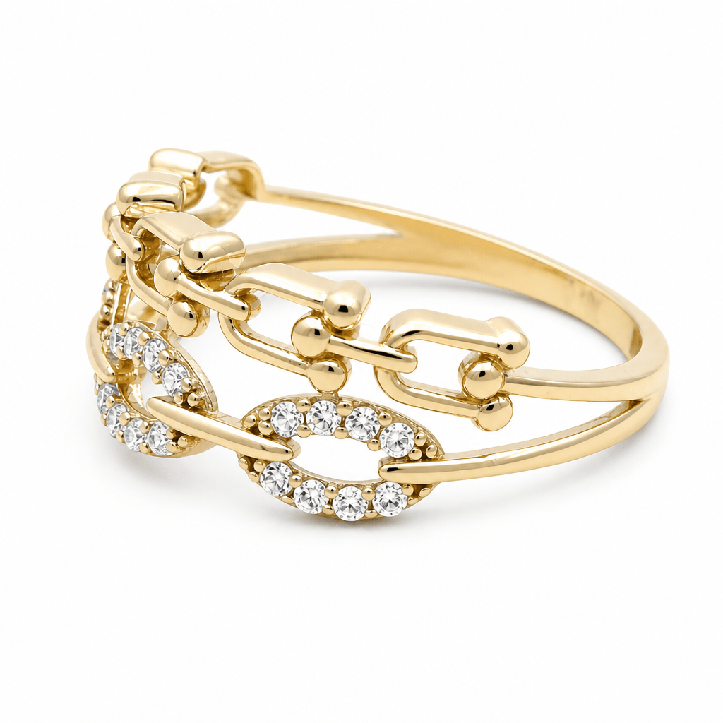 10K Yellow Gold Modern Fashion Women's Ring - Miral Jewelry