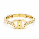 10K Yellow Gold Modern Fashion Women's Ring - Miral Jewelry