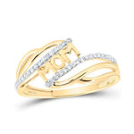 10K Yellow Gold Mom Diamond Fashion Ring with 0.16Tw Round Diamonds - Miral Jewelry
