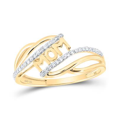 10K Yellow Gold Mom Diamond Fashion Ring with 0.16Tw Round Diamonds - Miral Jewelry