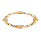 10K Yellow Gold Monaco Butterfly Station Bracelet – 7.5" - Miral Jewelry