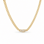 10K Yellow Gold Monaco Chain 16" - Miral Jewelry