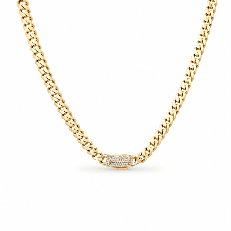 10K Yellow Gold Monaco Chain 16" - Miral Jewelry