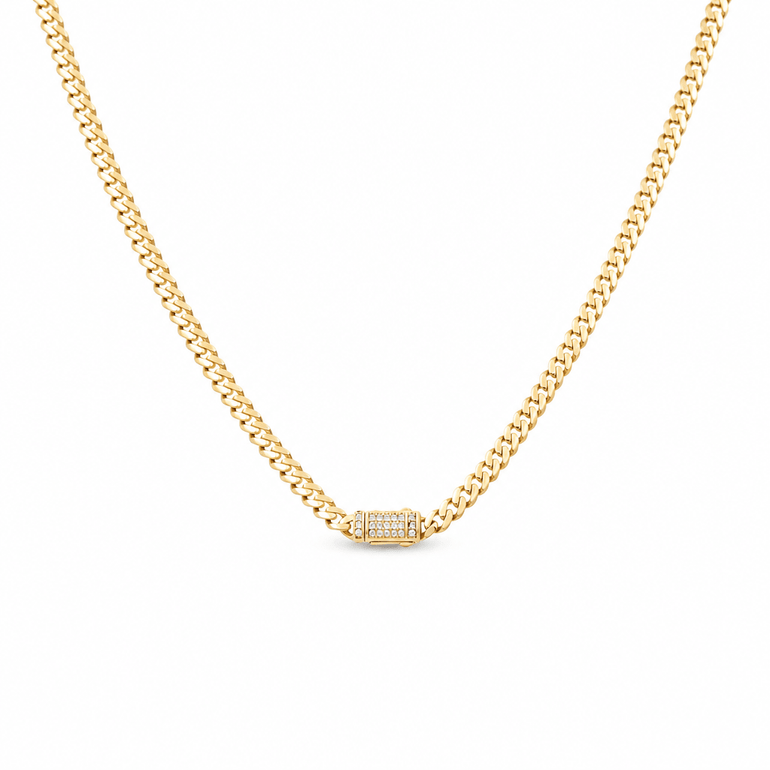 10K Yellow Gold Monaco Chain 16" - Miral Jewelry