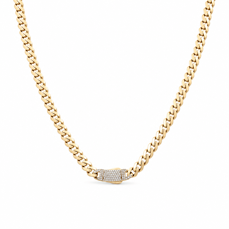 10K Yellow Gold Monaco Chain 18" - Miral Jewelry