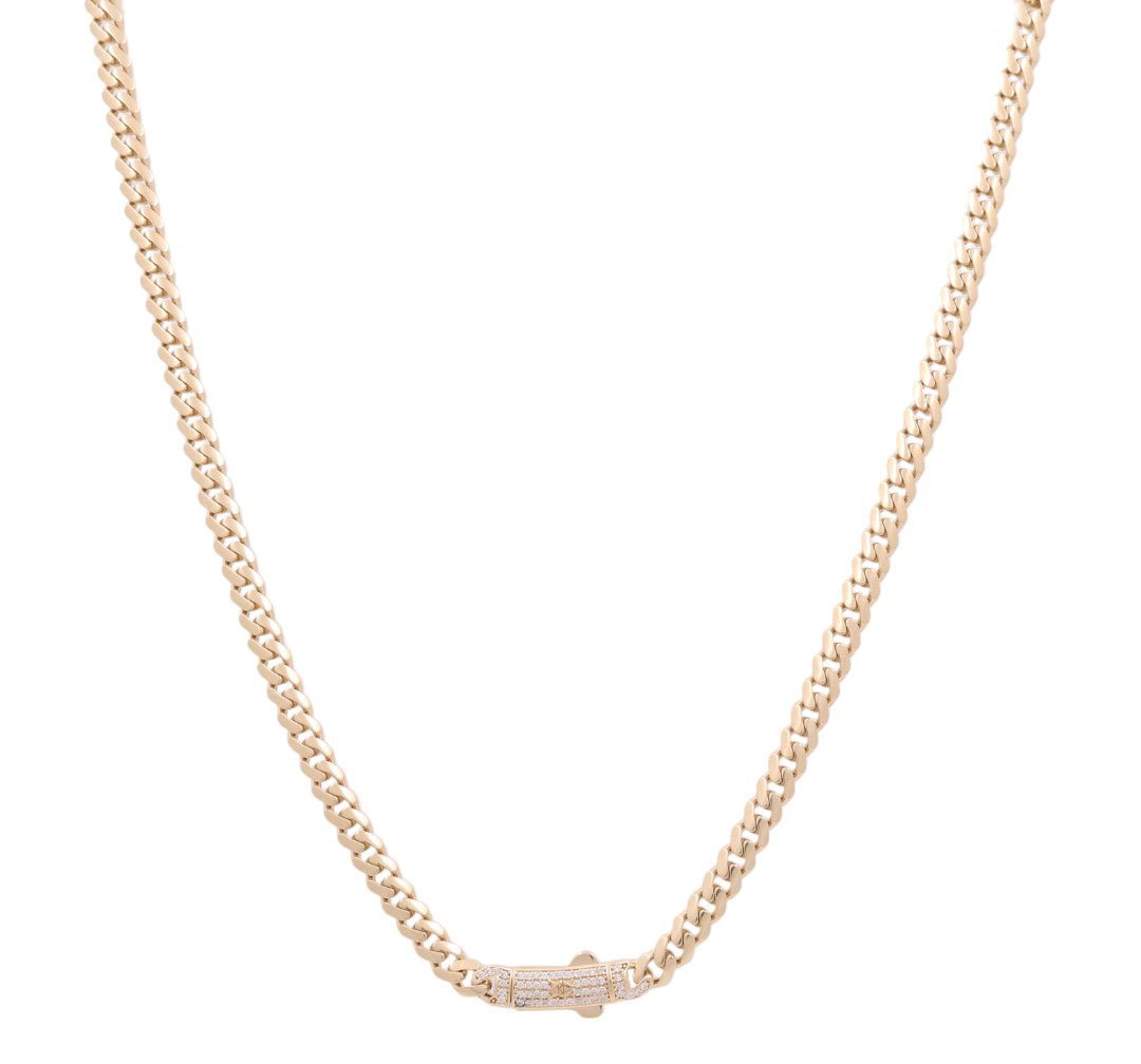 10K Yellow Gold Monaco Chain 18" - Miral Jewelry