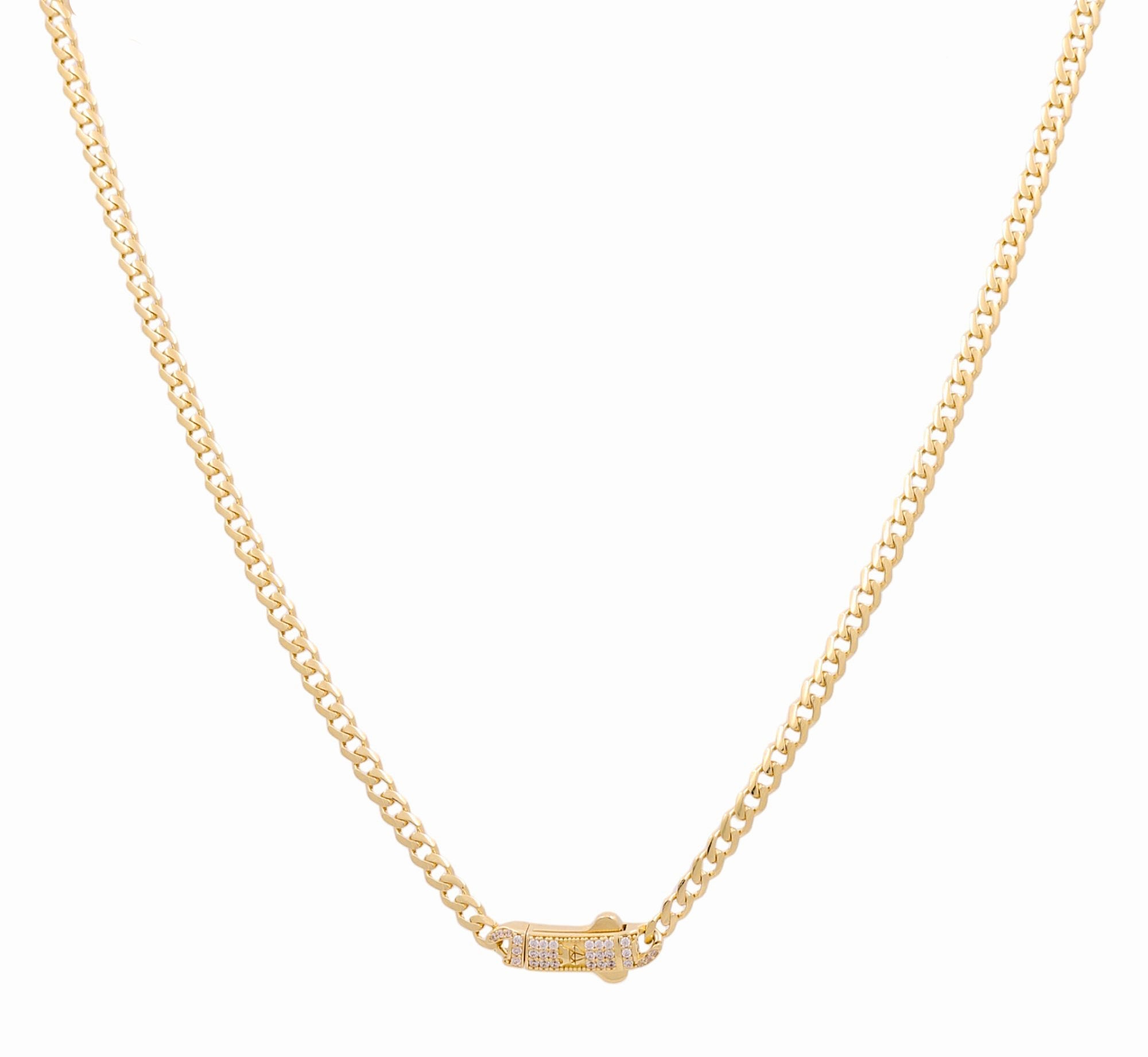 10K Yellow Gold Monaco Chain 18" - Miral Jewelry