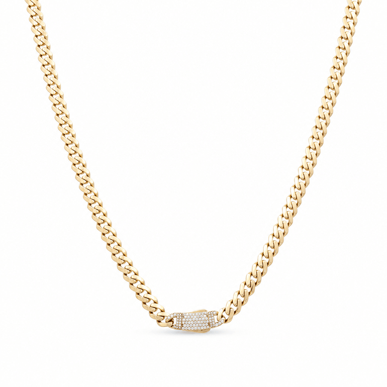 10K Yellow Gold Monaco Chain 20" - Miral Jewelry