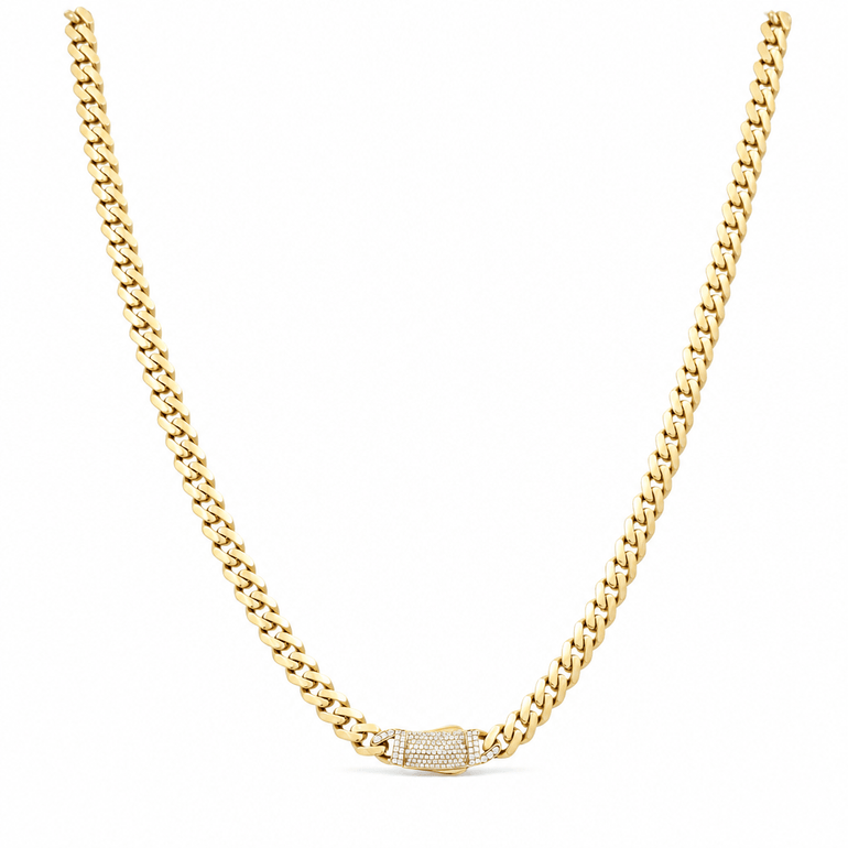 10K Yellow Gold Monaco Chain 20" - Miral Jewelry