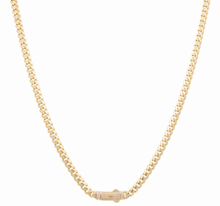 10K Yellow Gold Monaco Chain 22" - Miral Jewelry