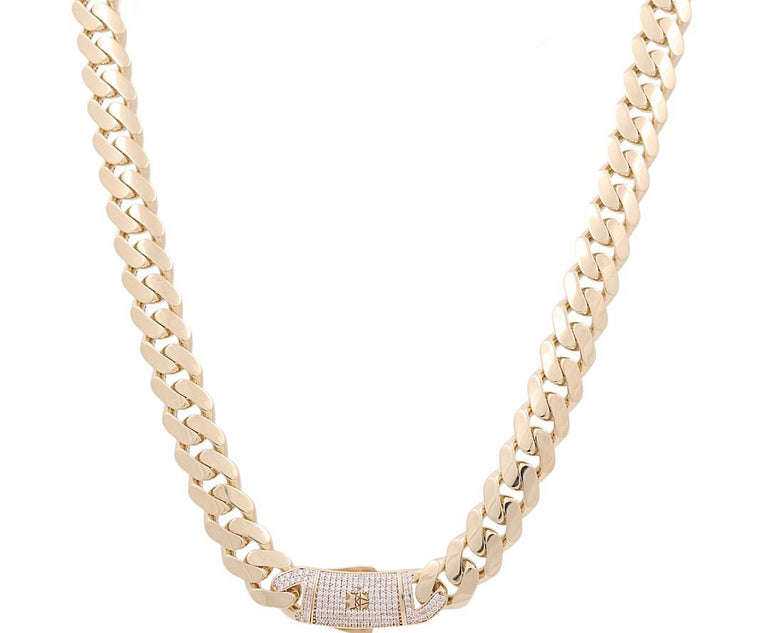 10K Yellow Gold Monaco Chain 24" - Miral Jewelry