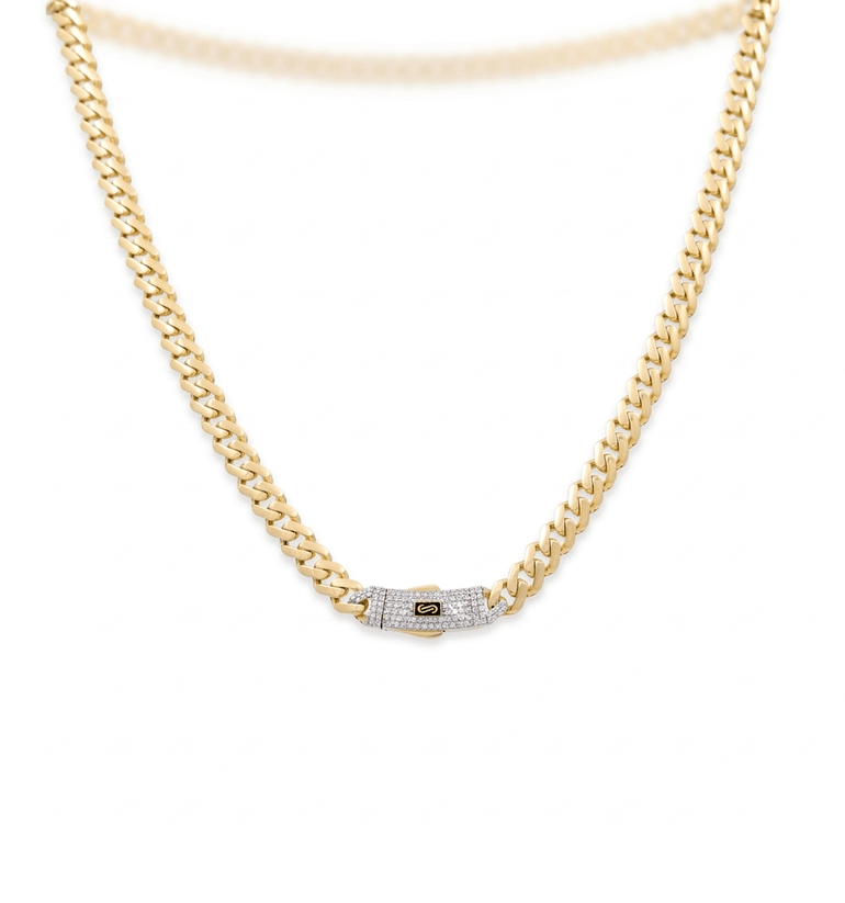 10K Yellow Gold Monaco Chain 24" - Miral Jewelry