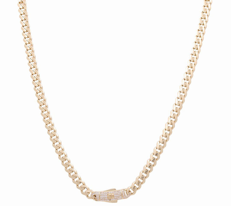 10K Yellow Gold Monaco Chain 24" - Miral Jewelry