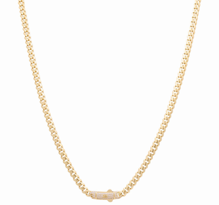 10K Yellow Gold Monaco Chain 24" - Miral Jewelry