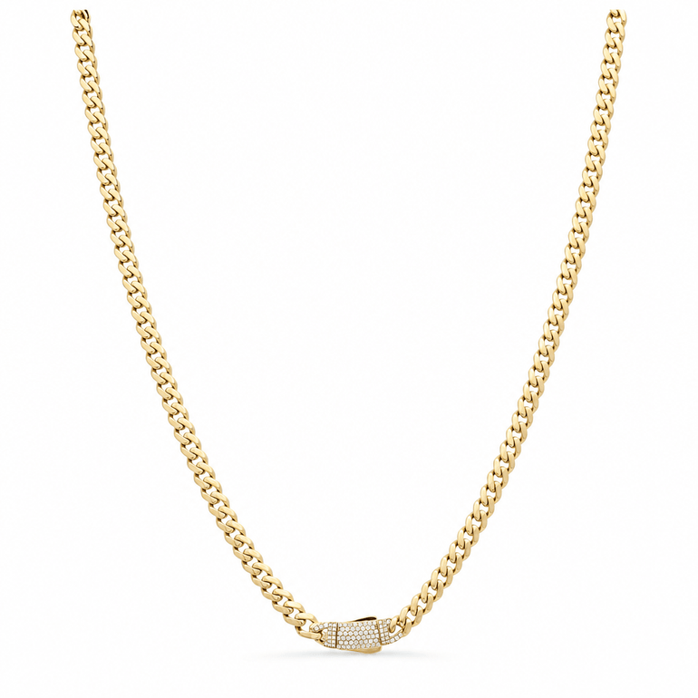 10K Yellow Gold Monaco Chain 24" - Miral Jewelry