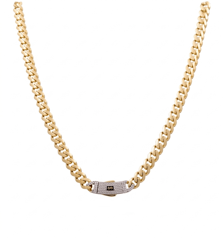 10K Yellow Gold Monaco Chain 24" - Miral Jewelry