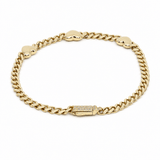10K Yellow Gold Monaco Heart Station Bracelet – 4mm, 7.5" - Miral Jewelry