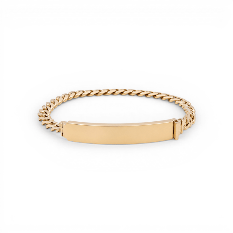 10K Yellow Gold Monaco Id Bracelet - Miral Jewelry
