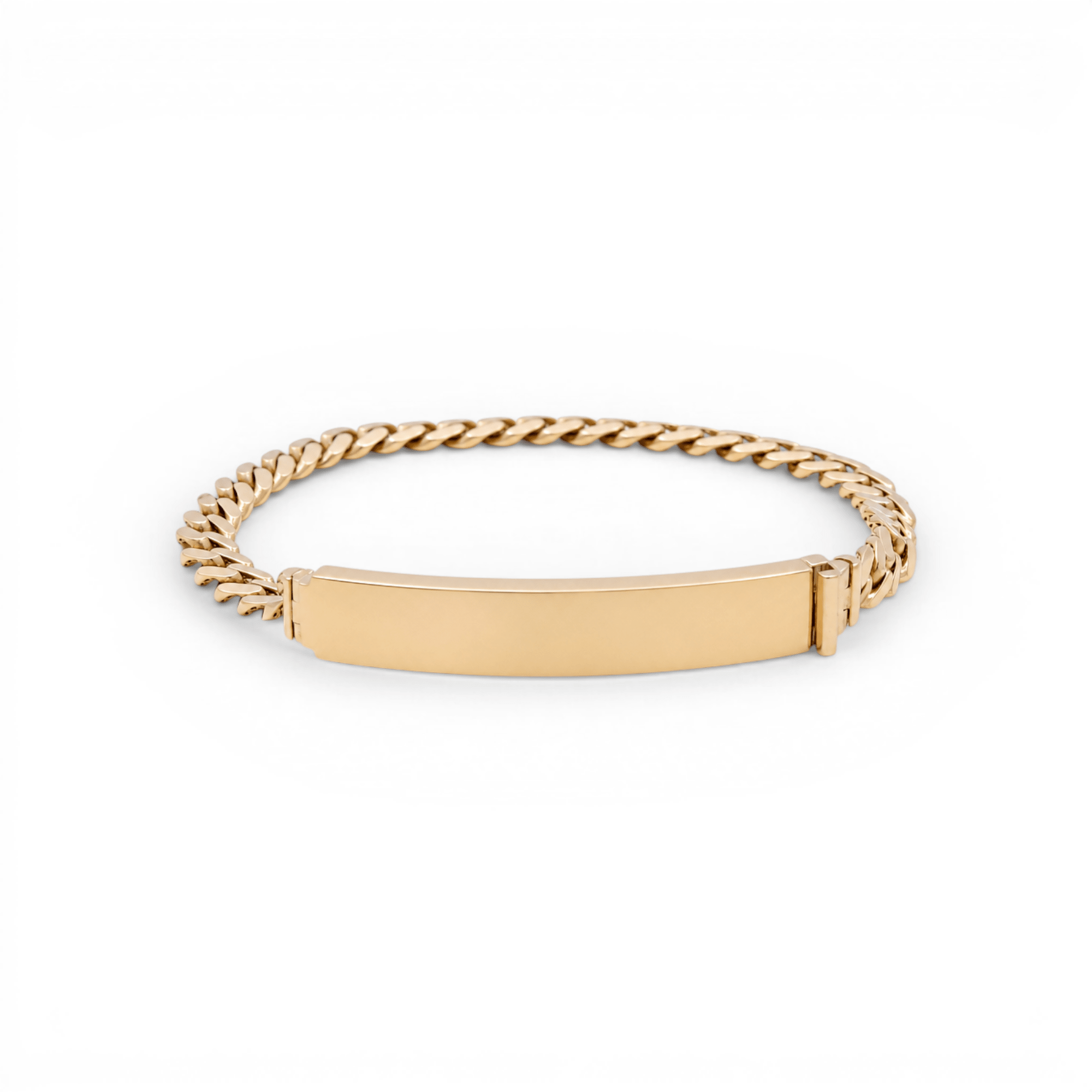 10K Yellow Gold Monaco Id Bracelet - Miral Jewelry