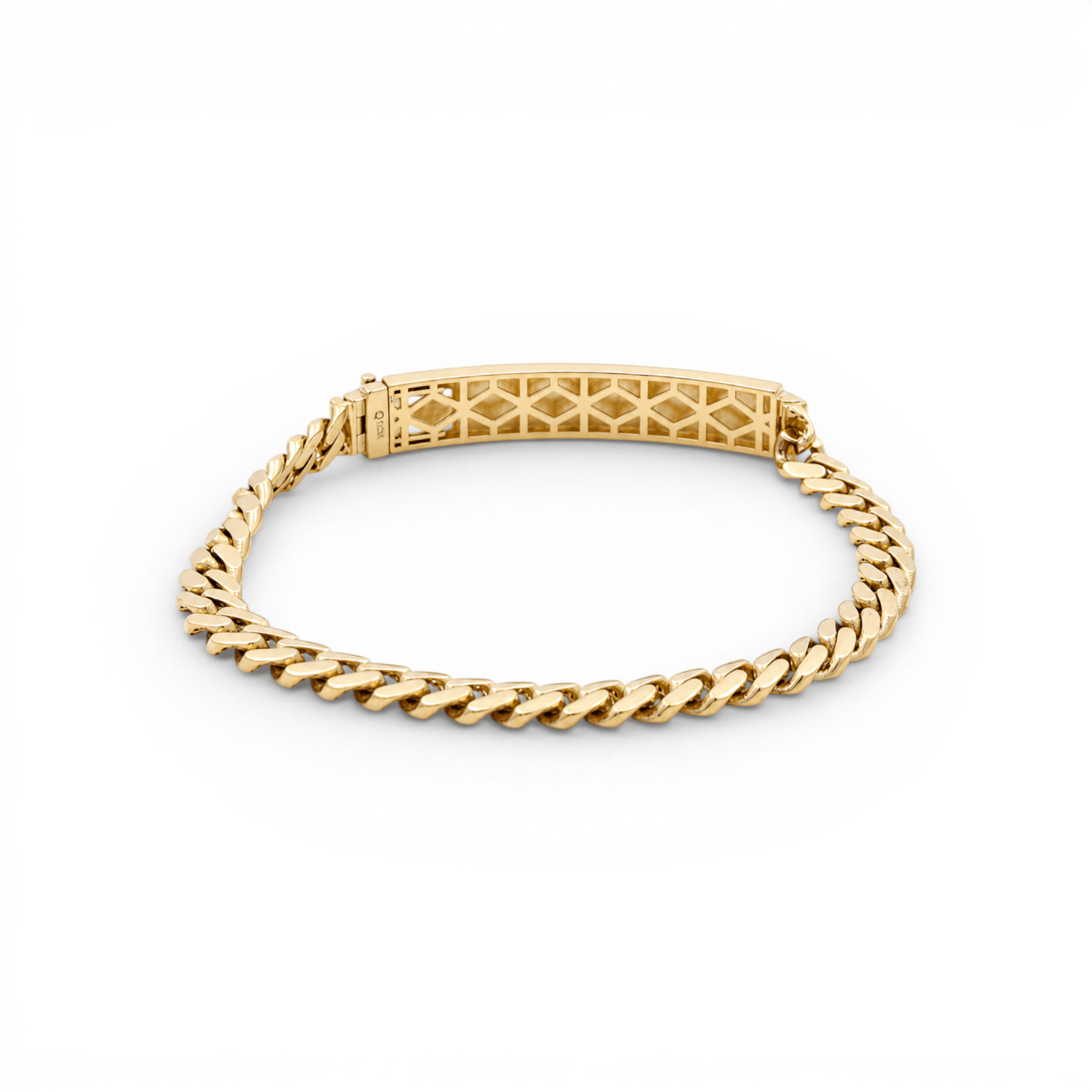 10K Yellow Gold Monaco Id Bracelet - Miral Jewelry