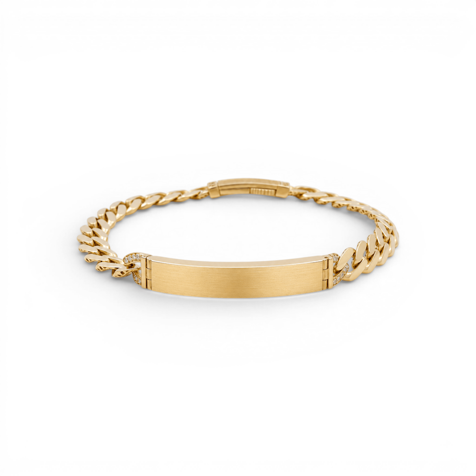 10K Yellow Gold Monaco Id Bracelet - Miral Jewelry