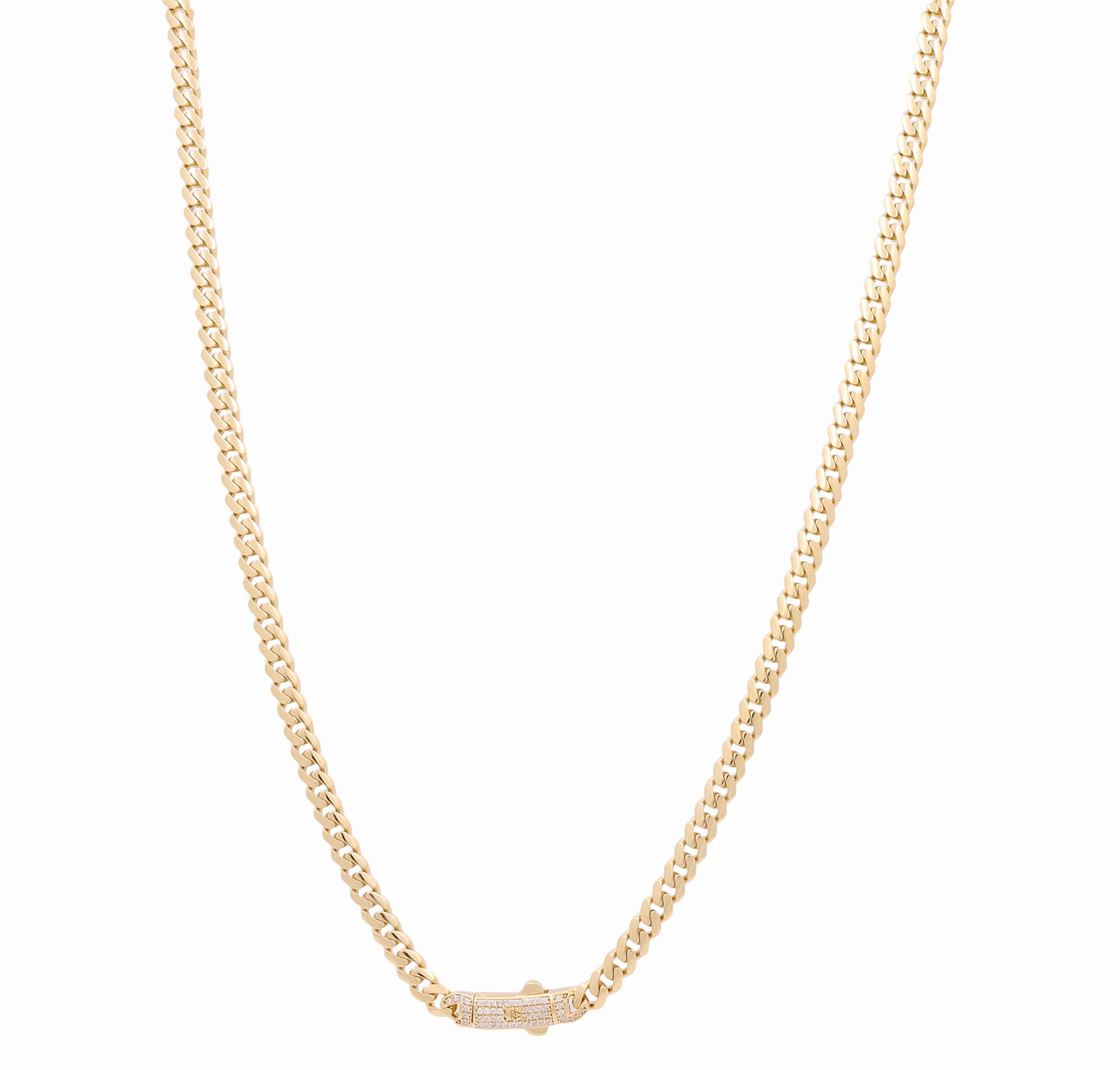 10K Yellow Gold Monaco Chain with CZ Clasp 5mm, 22in, 22.8 g