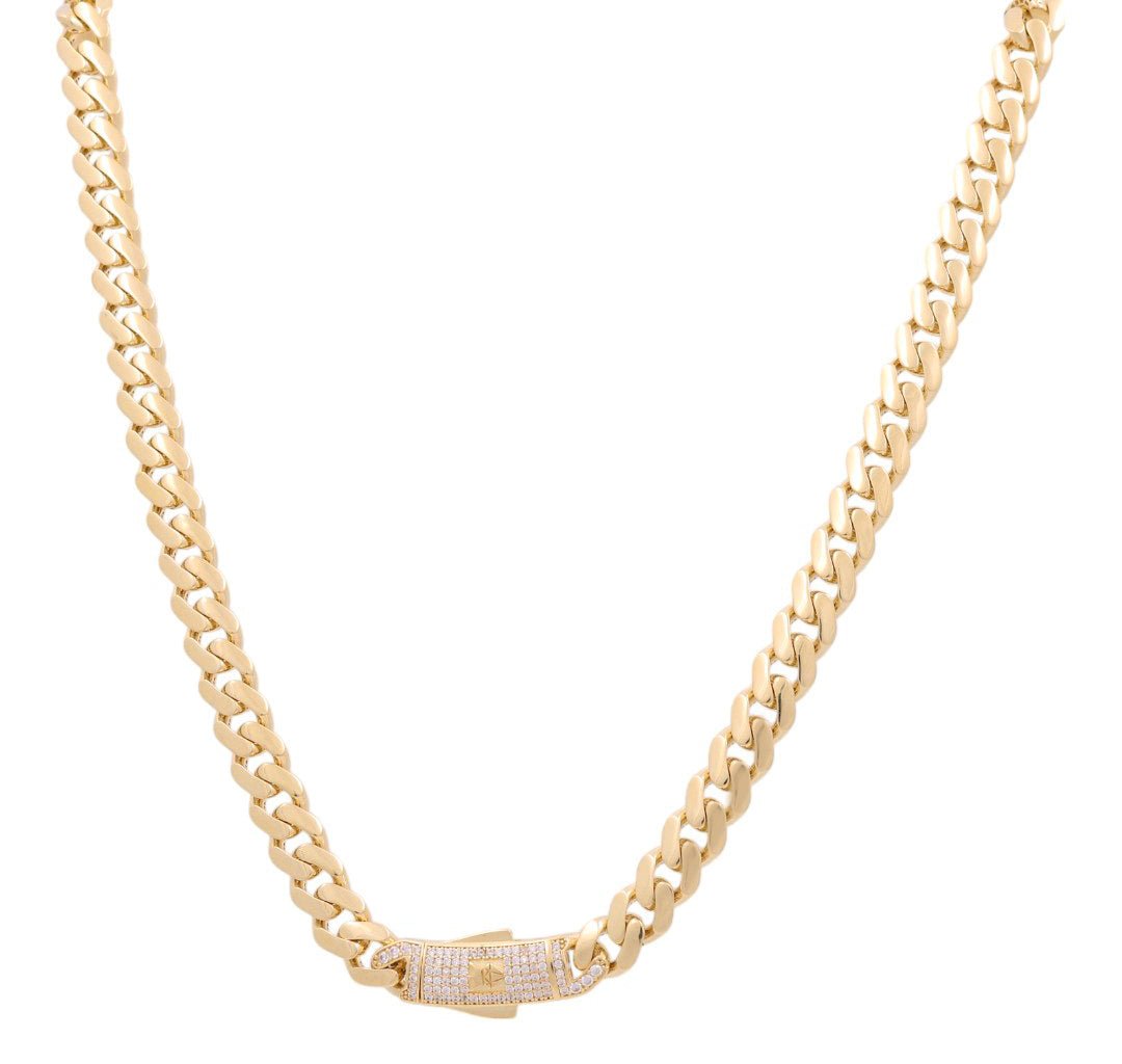 10K Yellow Gold Monaco Men's Chain 24" - Miral Jewelry