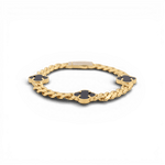 10K Yellow Gold Monaco with Flower Bracelet - Miral Jewelry