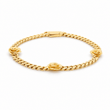 10K Yellow Gold Monaco with Flower Bracelet Women's - Miral Jewelry
