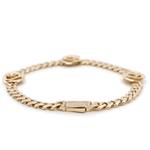 10K Yellow Gold Monaco with Flower Bracelet Women's - Miral Jewelry