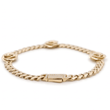 10K Yellow Gold Monaco with Flower Bracelet Women's - Miral Jewelry