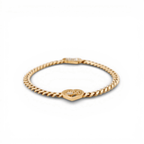 10K Yellow Gold Monaco with Heart 15 Bracelet Women's - Miral Jewelry