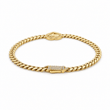 10K Yellow Gold Monaco with Heart Bracelet Women's - Miral Jewelry