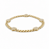 10K Yellow Gold Monaco with Heart Bracelet Women's - Miral Jewelry