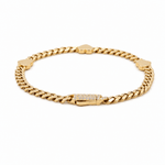 10K Yellow Gold Monaco with Heart Bracelet Women's - Miral Jewelry