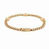 10K Yellow Gold Monaco with Heart Bracelet Women's - Miral Jewelry